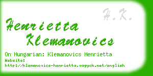 henrietta klemanovics business card